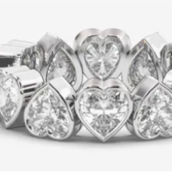 Jewelry - Silver Heart Ring with Crystal Accents